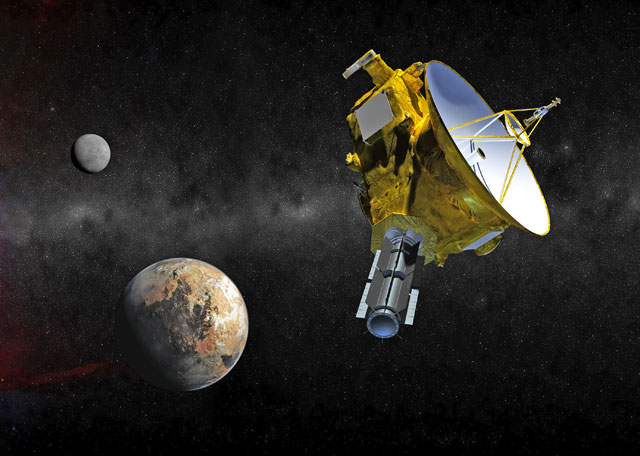 satelit apropiindu-se de planeta Pluto